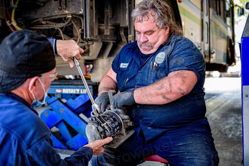 Fleet mechanic at work