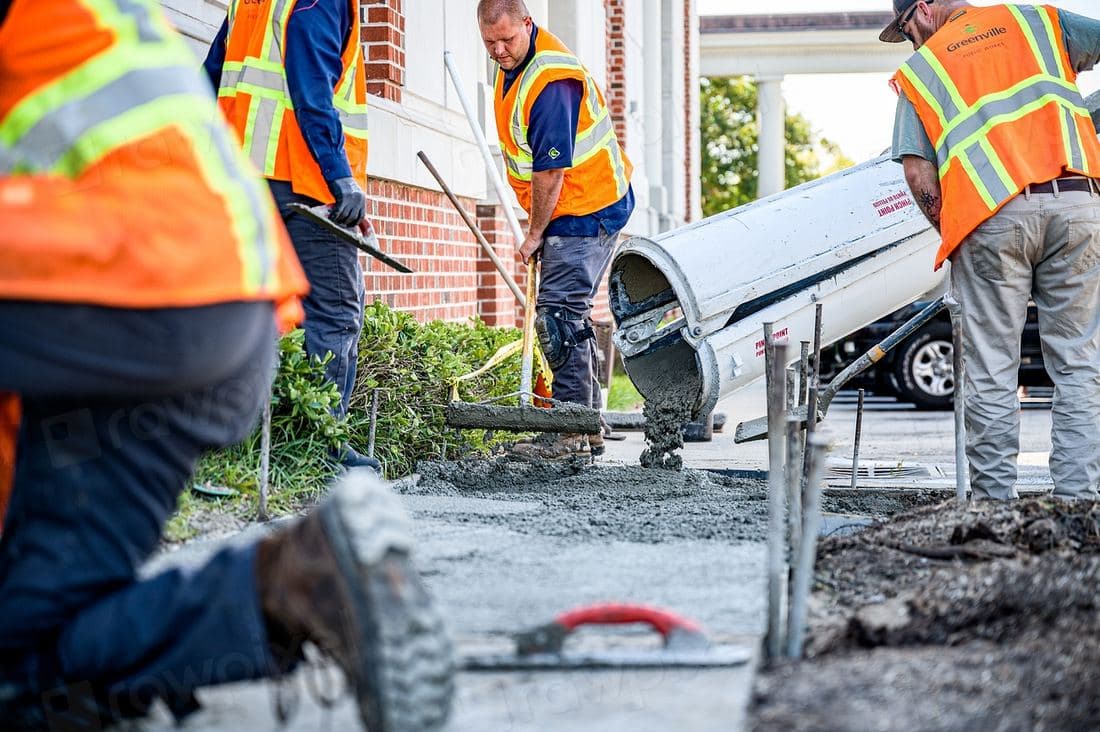 Public works crew on site